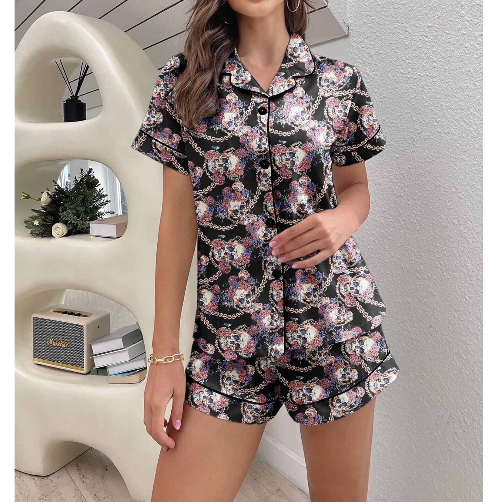 Skull Chain Death Sexy Pajama Sets With Short Sleeve - Wonder Skull