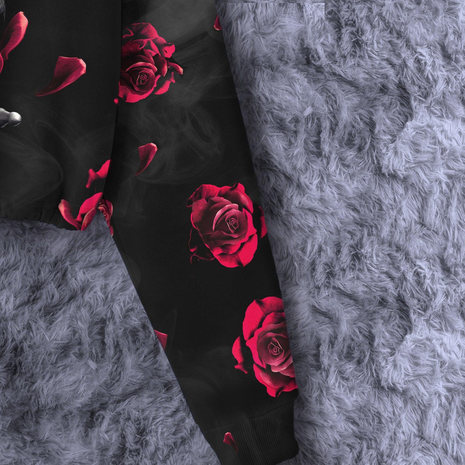 Skull Hand Rose Pattern Combo Long Sleeve Sweatshirt and Leggings - Wonder Skull