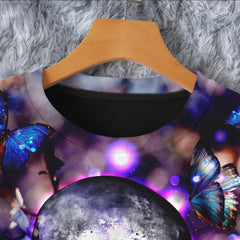 Skull Purple Butterfly Combo Long Sleeve Sweatshirt and Leggings - Wonder Skull