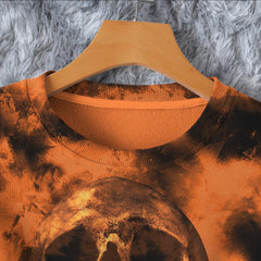 Skull Cloud Orange Combo Long Sleeve Sweatshirt and Leggings - Wonder Skull