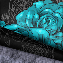 Skull Rose Cyan Combo Long Sleeve Sweatshirt and Leggings - Wonder Skull