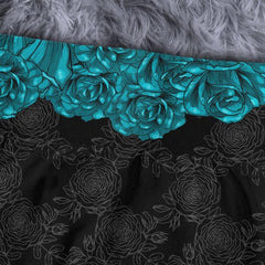 Skull Rose Cyan Combo Long Sleeve Sweatshirt and Leggings - Wonder Skull