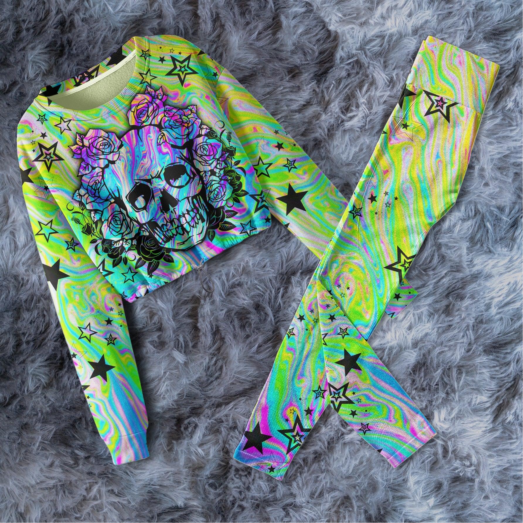Skull RainBow Combo Long Sleeve Sweatshirt and Leggings - Wonder Skull