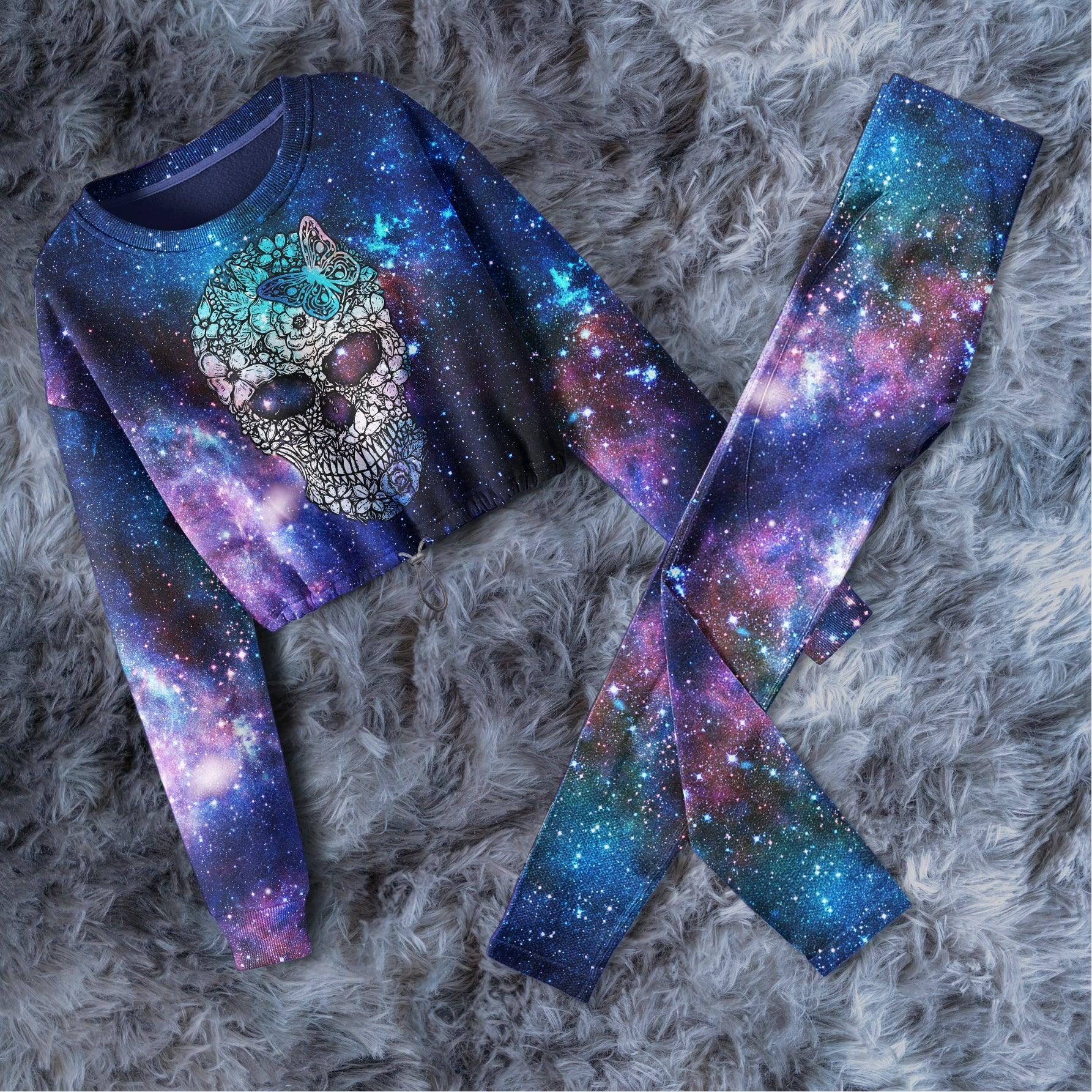 Skull Galaxy Sugar Combo Long Sleeve Sweatshirt and Leggings - Wonder Skull