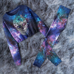 Skull Galaxy Sugar Combo Long Sleeve Sweatshirt and Leggings - Wonder Skull