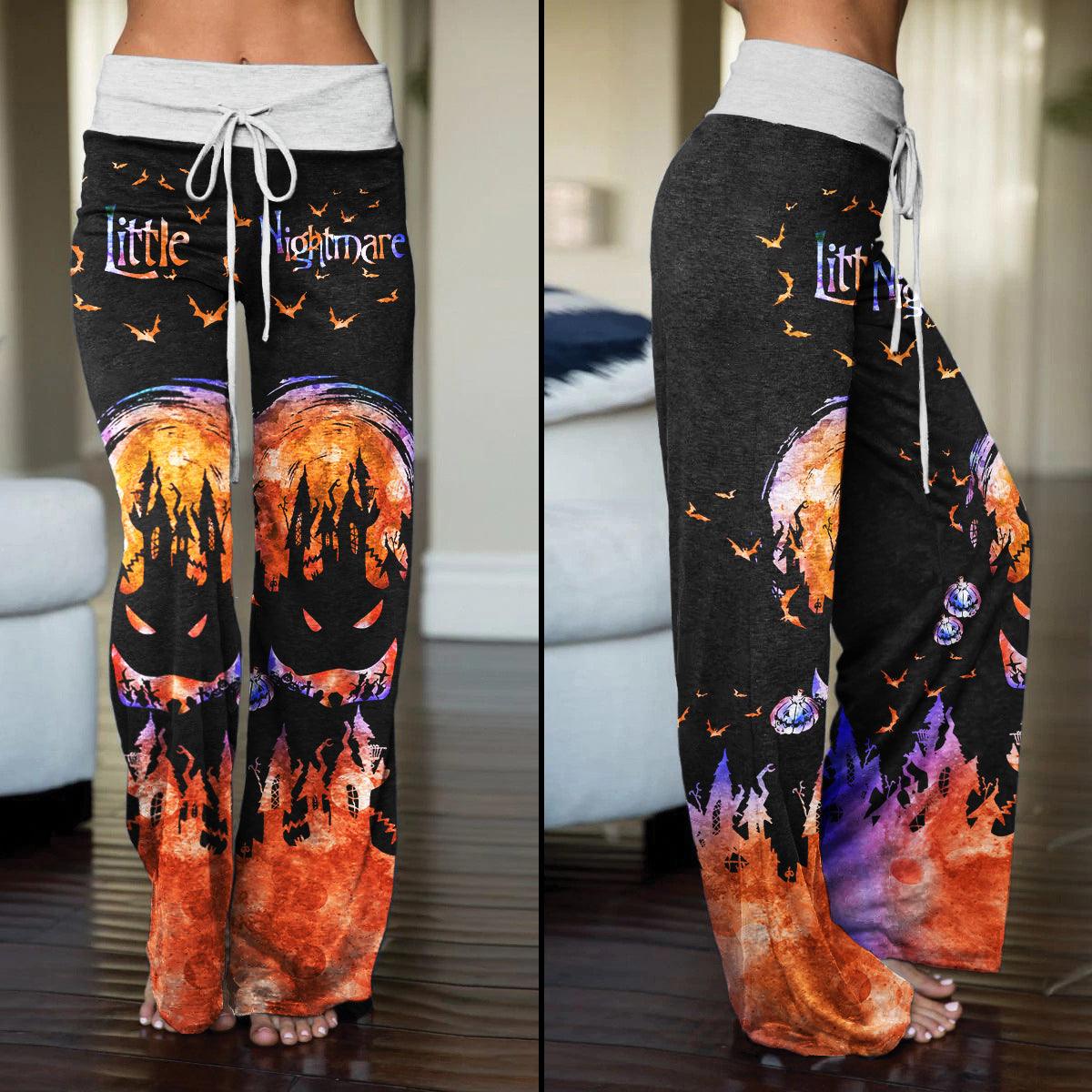 Little Nightmare Orange High-waisted Straight-leg Trousers - Wonder Skull