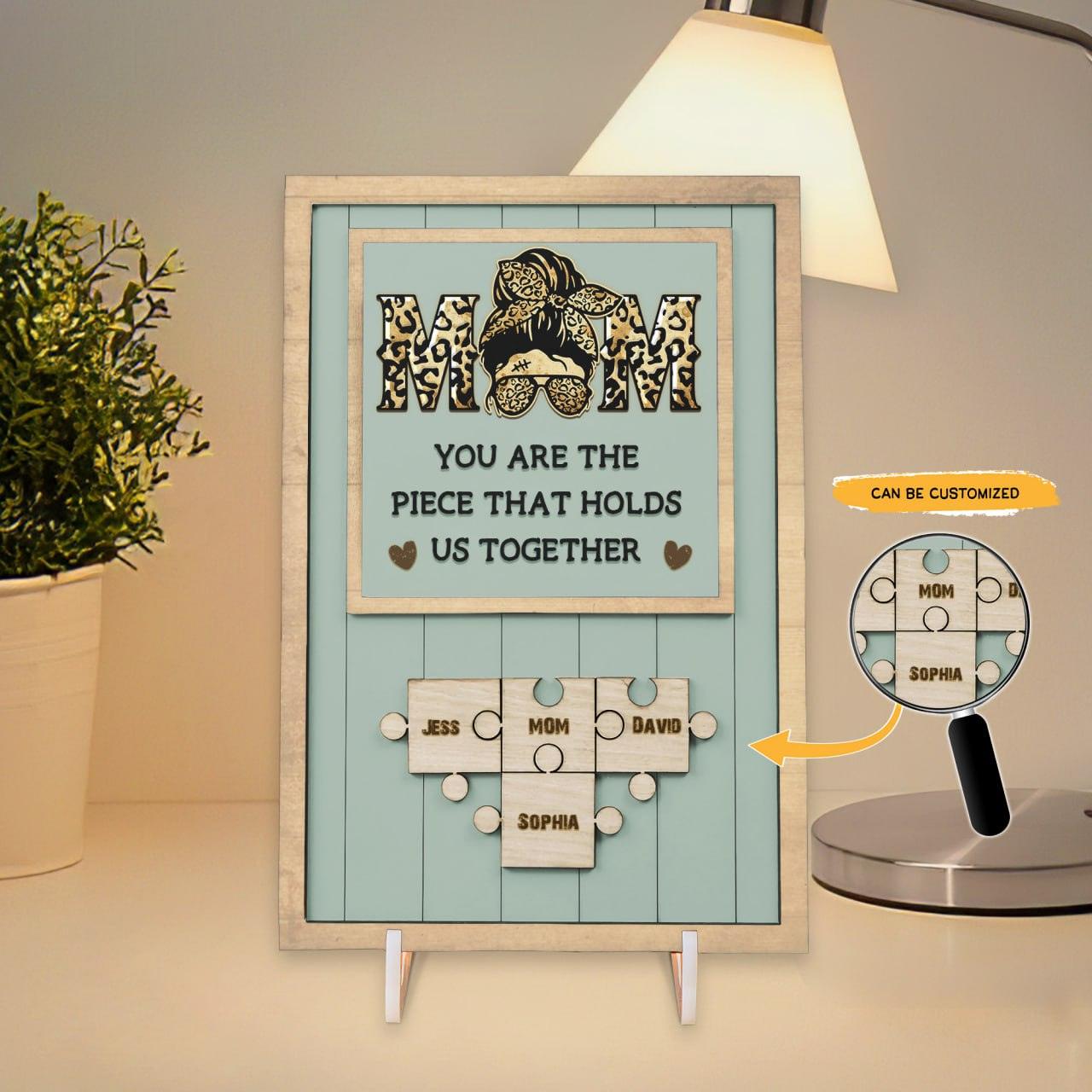 Mom - Customized Mothers Days Puzzle Sign - Wonder Skull