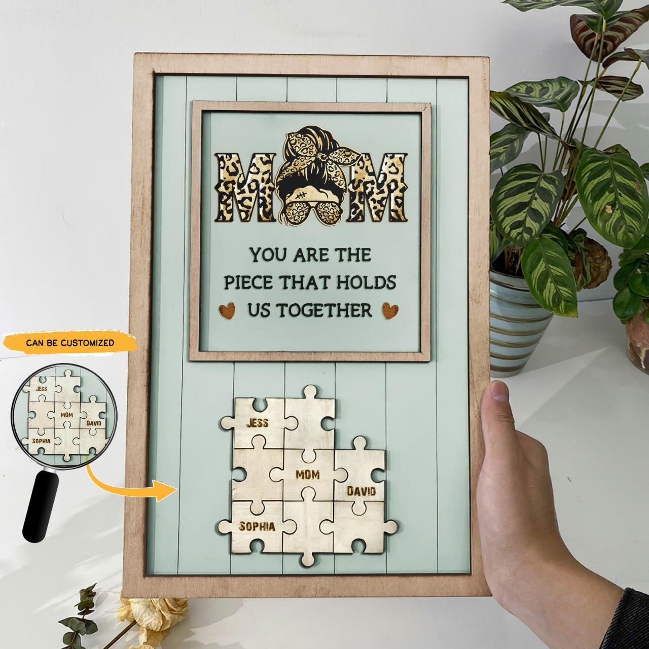 Mom - Customized Mothers Days Puzzle Sign - Wonder Skull