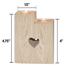 To My World - Customized Heart Wood Candle Holder Gifts - Wonder Skull