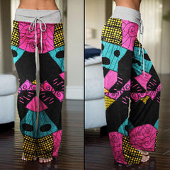 Nightmare Dress Sally Pajama Pants Print Drawstring Palazzo Lounge - Wonder Skull
