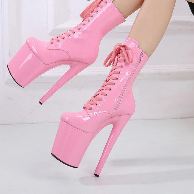 Pastel Gothic High Heel Boots, Cute Side Zip Shoes For Women - Wonder Skull