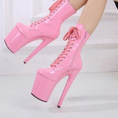 Pastel Gothic High Heel Boots, Cute Side Zip Shoes For Women - Wonder Skull
