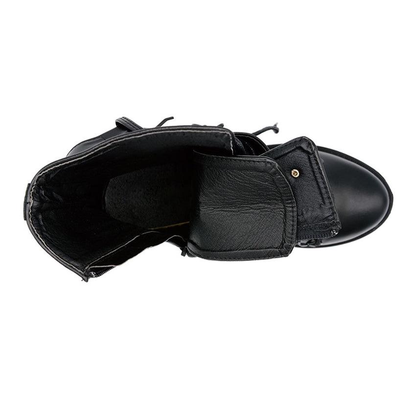 Punk Gothic Motorcycle Boots, Cool High Heel Shoes For Women - Wonder Skull