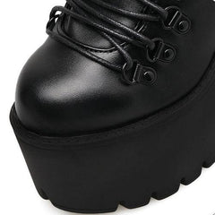 Punk Gothic Motorcycle Boots, Cool High Heel Shoes For Women - Wonder Skull