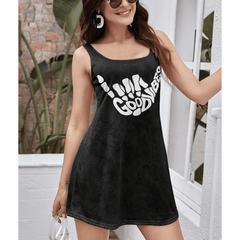 Good Vibes Women's Cut & Sew Racerback Dress - Wonder Skull