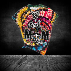 Red Black Tribe Vibe Skull Mom V-Neck Shirt and Wide Legs Pants - Wonder Skull