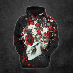Romantic Skull And Roses Print Combo Hoodie And Leggings - Wonder Skull