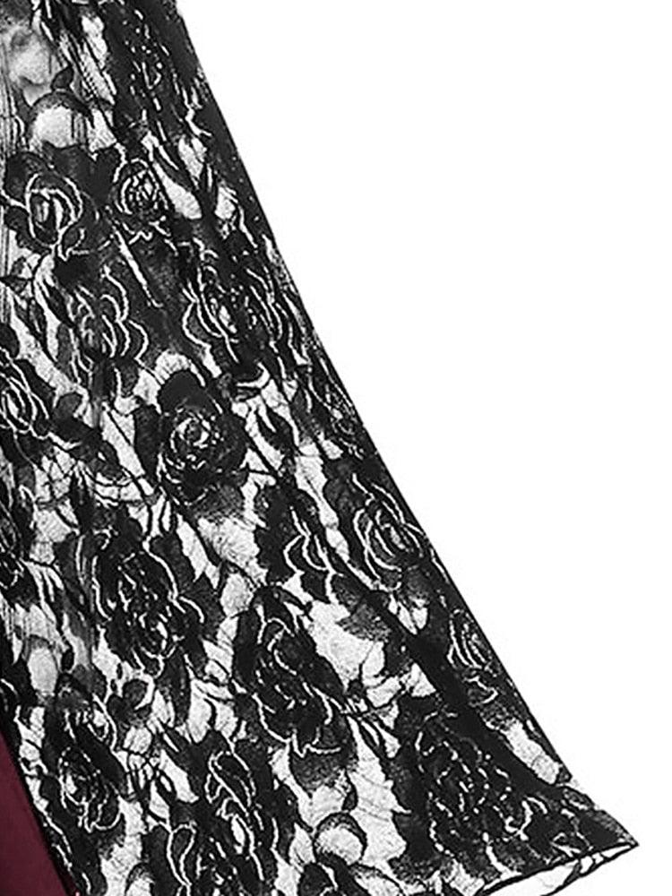 Gothic Off-The-Shoulder Lace Long Sleevess Dress - Wonder Skull