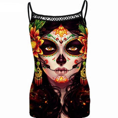 Gothic Skull Spaghetti Strap Tank Top - Wonder Skull