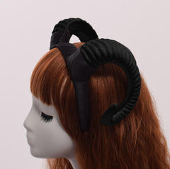 Satanic Gothic Goat Horn Headband, Interesting Halloween Costume For Women - Wonder Skull