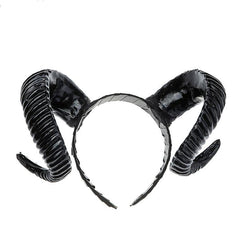 Satanic Gothic Goat Horn Headband, Interesting Halloween Costume For Women - Wonder Skull