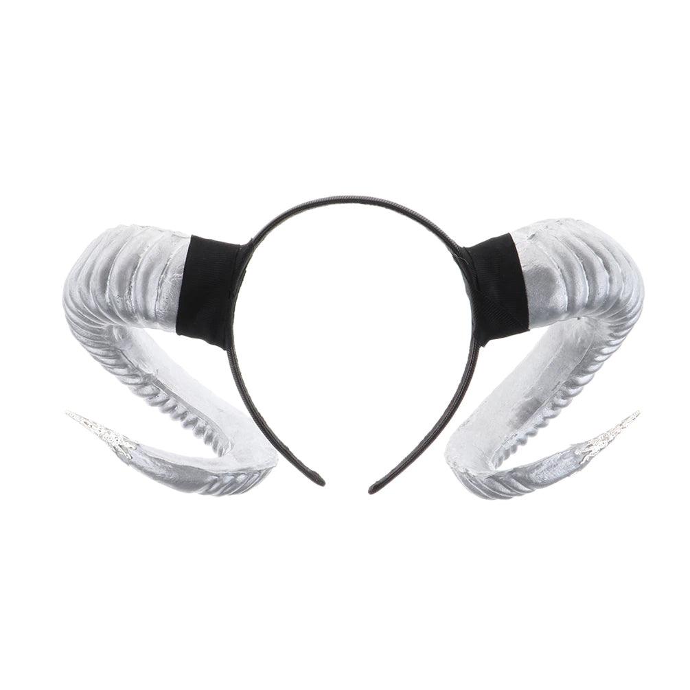 Satanic Gothic Goat Horn Headband, Interesting Halloween Costume For Women - Wonder Skull