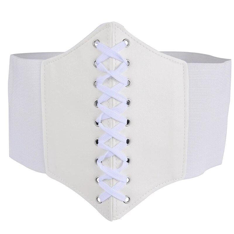 Beautiful Rose Embroidery Pattern Lace-up Corset Belt, Tied Corset Waist Belt For Women - Wonder Skull