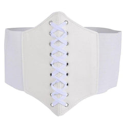 Beautiful Rose Embroidery Pattern Lace-up Corset Belt, Tied Corset Waist Belt For Women - Wonder Skull