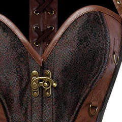 Steampunk Short Sleeve Corsets, Sexy Leather Clubwear For Women - Wonder Skull