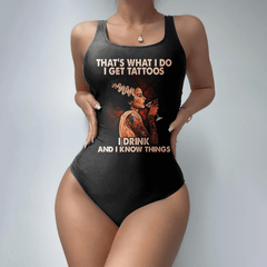 What I Do Women's Classic One-Piece Swimsuit - Wonder Skull