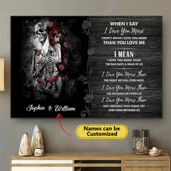 When I Say - Gothic Skull Girl Personalized Horizontal Canvas - Wonder Skull