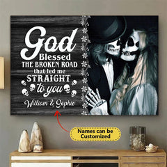 Gothic Skull, Gift For Couples, Personalized Canvas - Wonder Skull