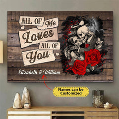 All Of Me - Gothic Skull Personalized Horizontal Canvas - Wonder Skull