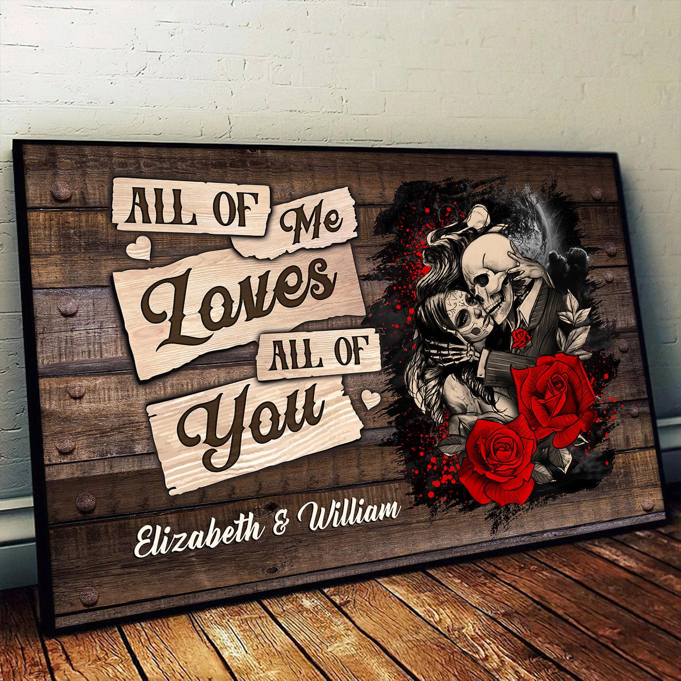 All Of Me - Gothic Skull Personalized Horizontal Canvas - Wonder Skull