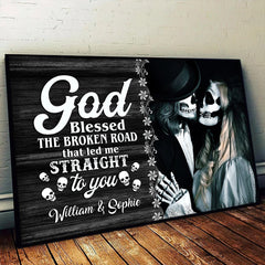 Gothic Skull, Gift For Couples, Personalized Canvas - Wonder Skull