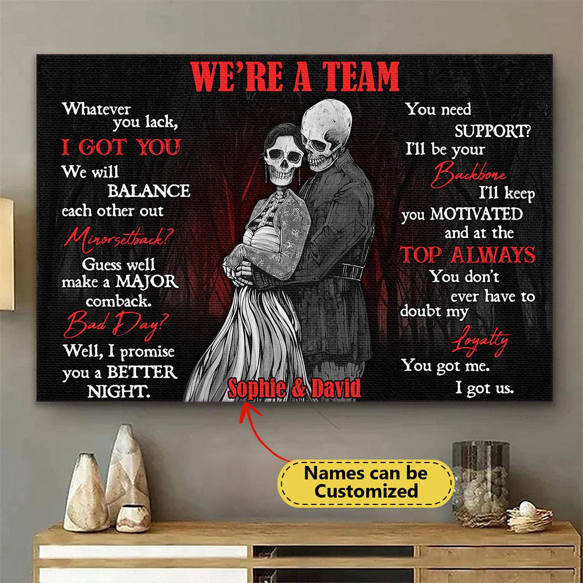 I Got You We Will Balance - Gothic Skull Personalized Horizontal Canvas - Wonder Skull