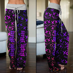 Face Smile Pattern Pink High-waisted Straight-leg Trousers - Wonder Skull