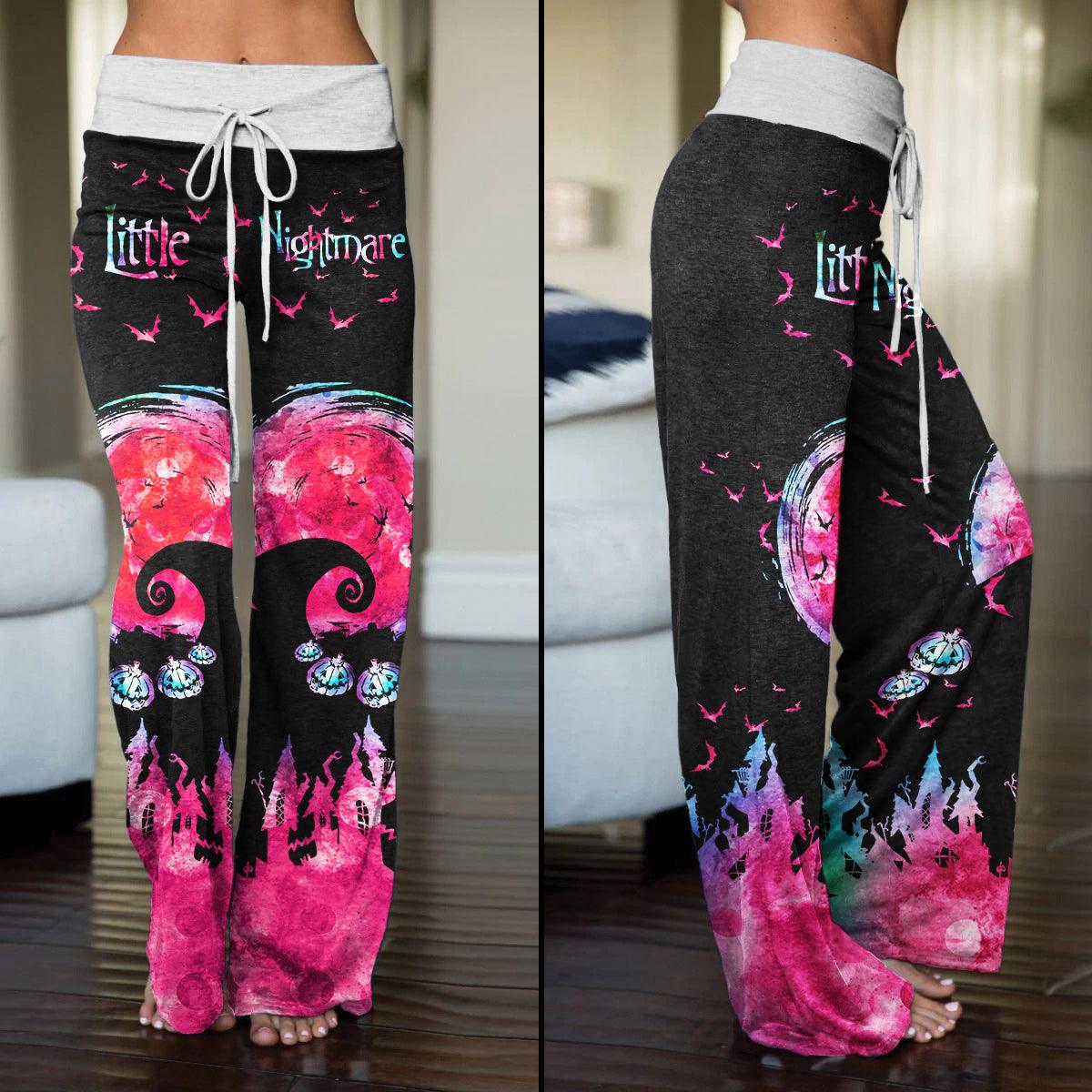 Little Nightmare Pink High-waisted Straight-leg Trousers - Wonder Skull