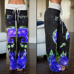 Little Nightmare Purple High-waisted Straight-leg Trousers - Wonder Skull