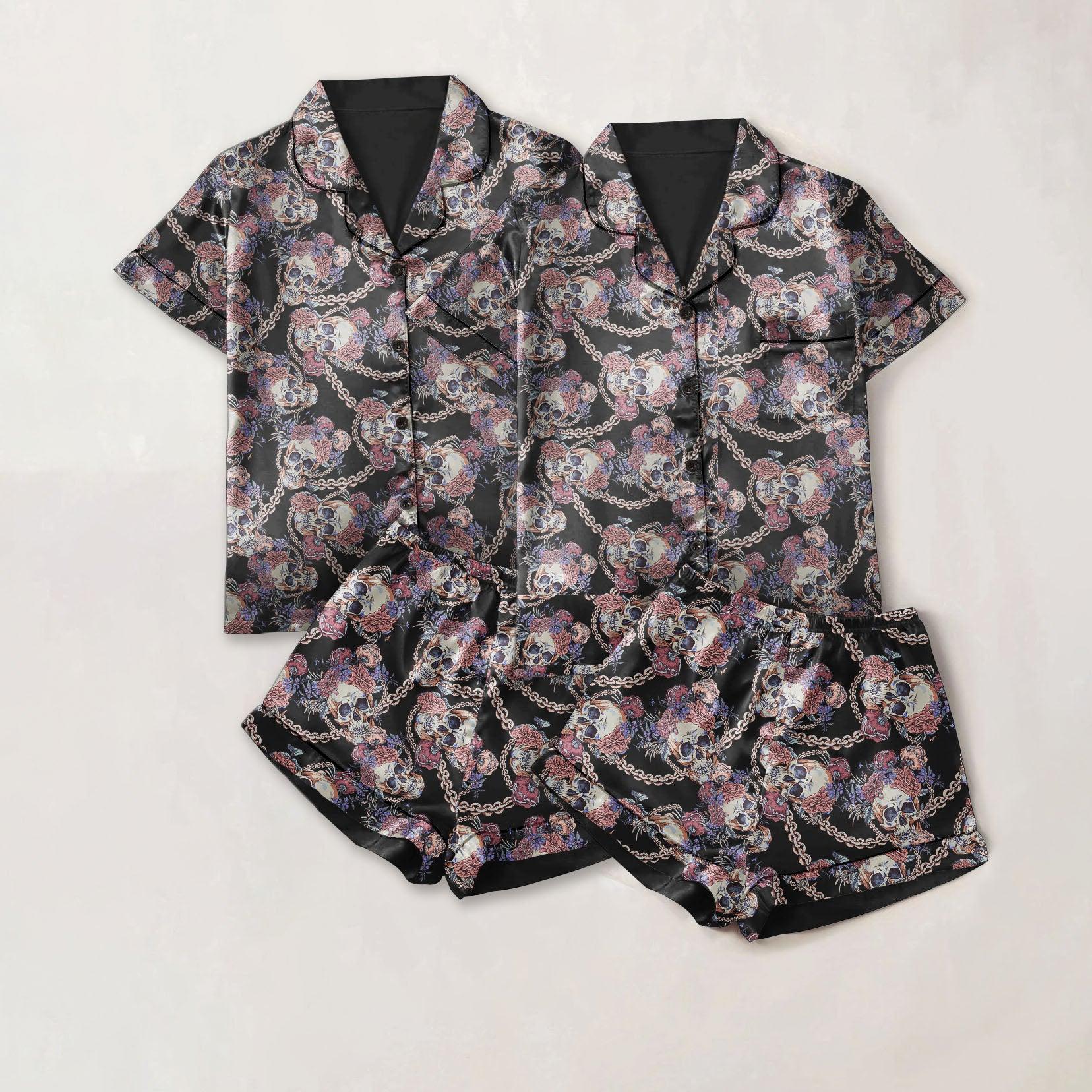 Skull Chain Death Sexy Pajama Sets With Short Sleeve - Wonder Skull