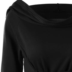 Warrior Gothic Hooded Dress, Stunning LongSleeve Outwear For Women - Wonder Skull