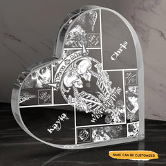 We Got This - Customized Skull Couple Crystal Heart Anniversary Gifts - Wonder Skull