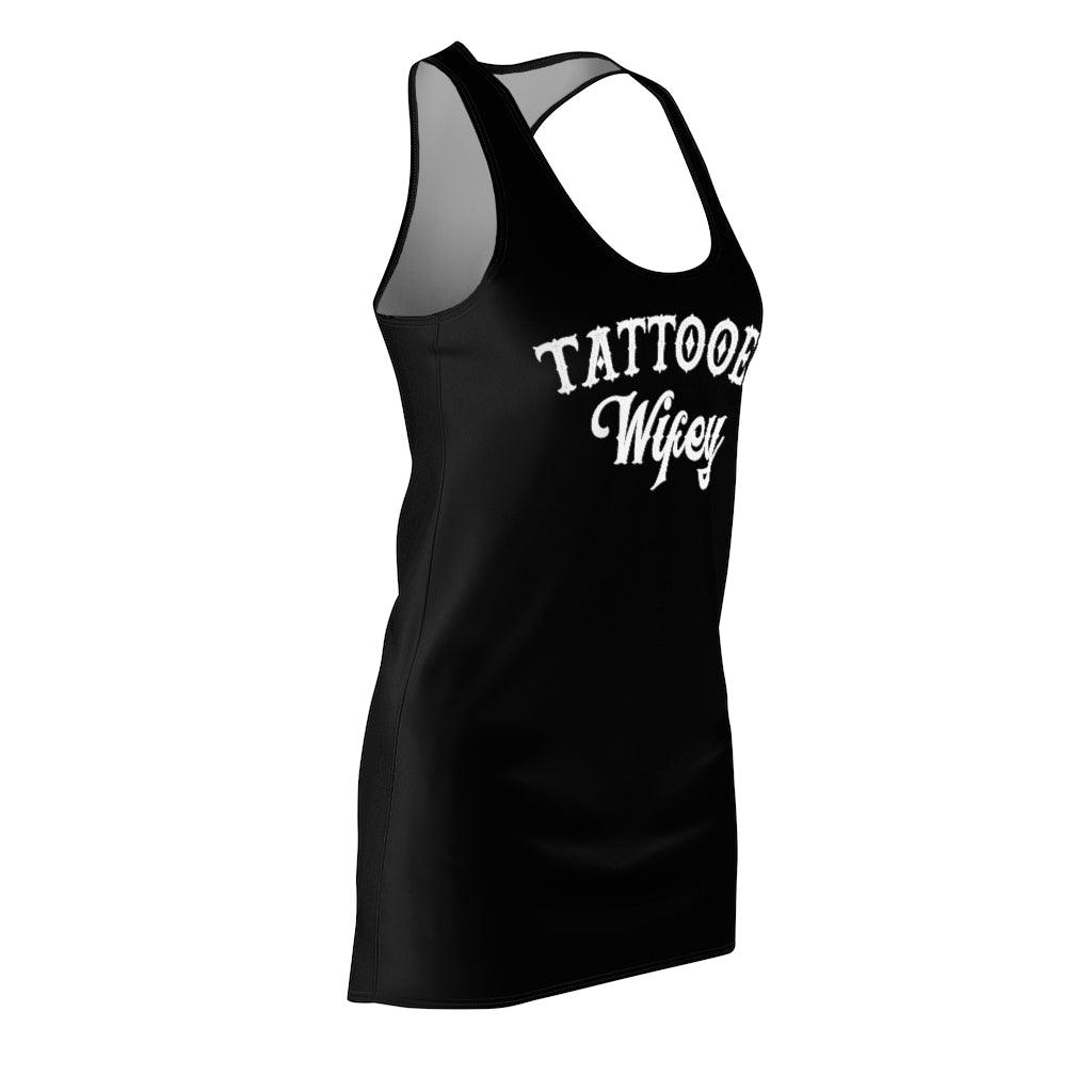 Tattooed Wifey Women's Cut & Sew Racerback Dress - Wonder Skull