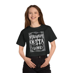 Straight Outta Love Anti Valentine Women's Heritage Cropped T-Shirt - Wonder Skull