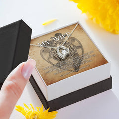 To My Wife Forever Love Necklace with Mahogany Style Wooden Box - Wonder Skull