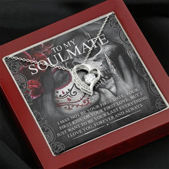To My Soulmate Forever Love Necklace with Mahogany Style Wooden Box - Wonder Skull