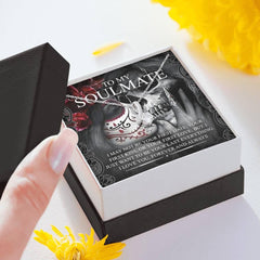 To My Soulmate Alluring Beauty Necklace with Mahogany Style Luxury Box & POD Message Card - Wonder Skull