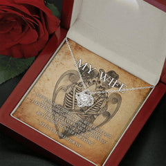 To My Wife Love Knot with Mahogany Style Luxury Box & POD Message Card - Wonder Skull