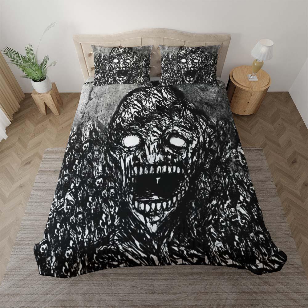 Dark Creepy Skull Duvet Cover Set - Wonder Skull