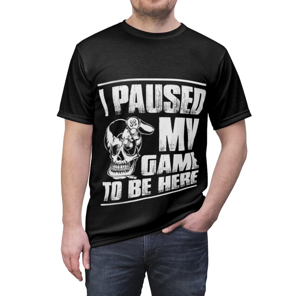 I Paused My Game - Unisex AOP Cut & Sew Tee - Wonder Skull